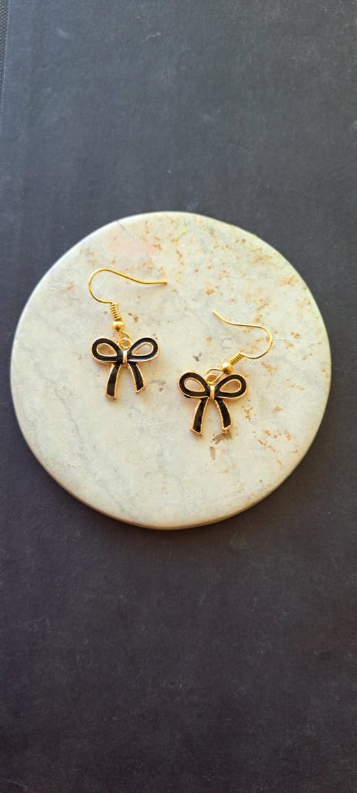 Black Bow Earrings