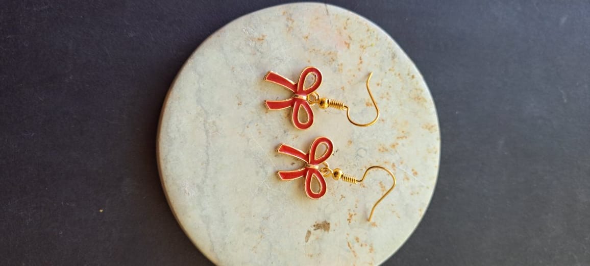 Red Bow Earrings