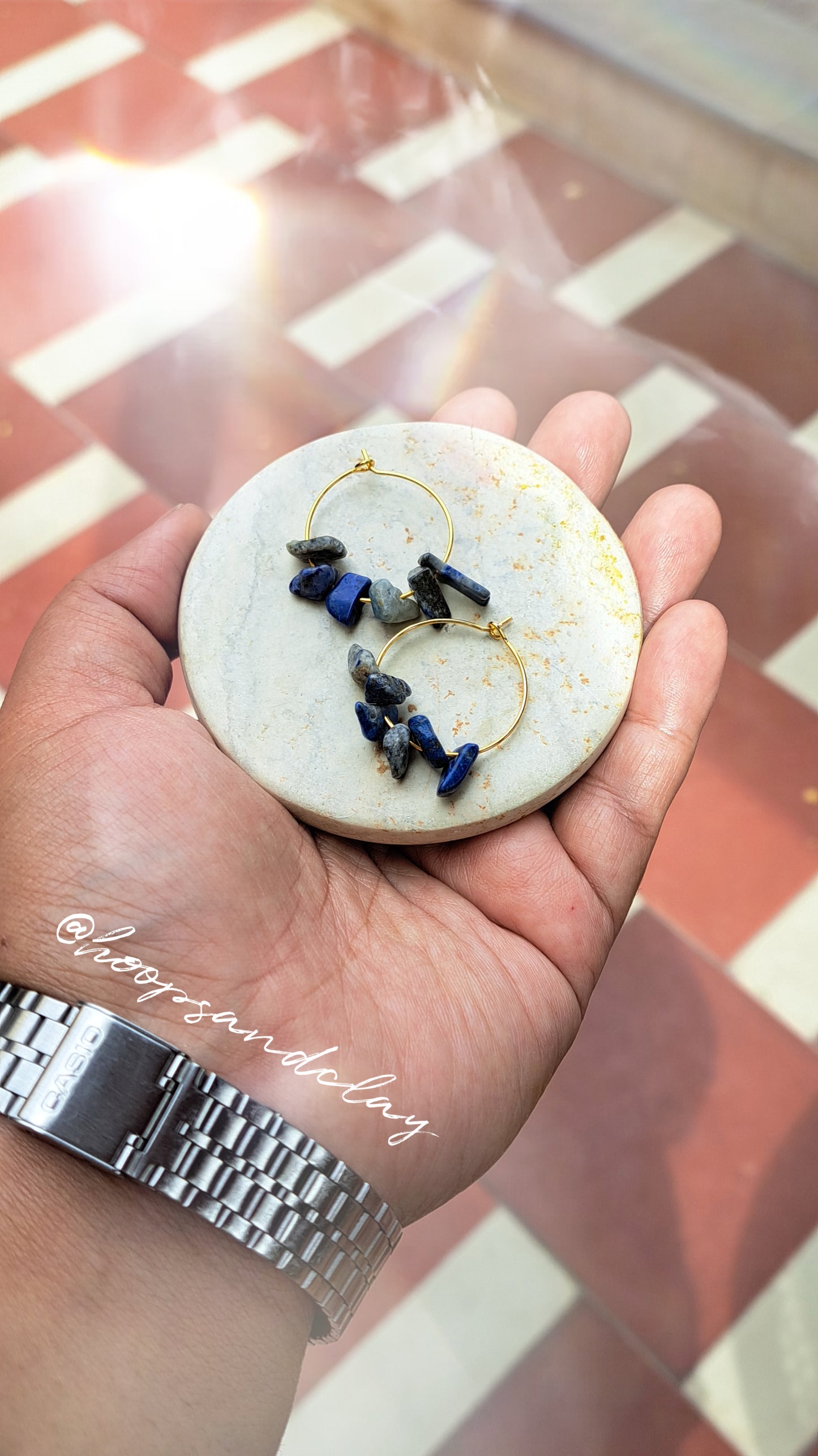 Lapis Lazuli Hoops