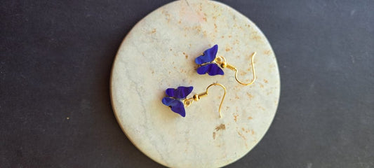 Blue flower earrings