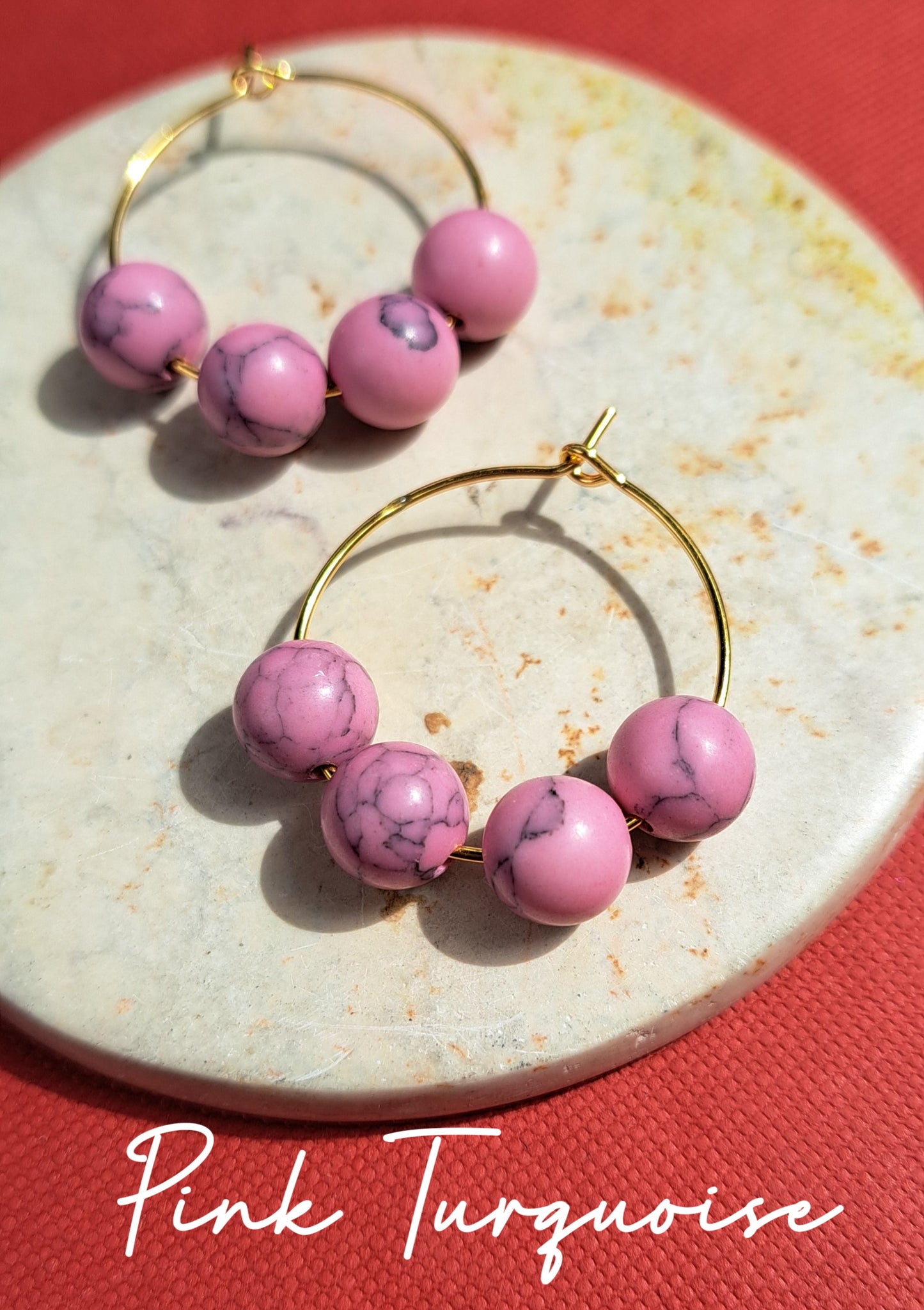 Pink Turquoise hoops