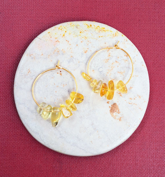 Citrine Hoops